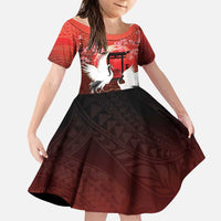 Hawaii and Japan Together Family Matching Short Sleeve Bodycon Dress and Hawaiian Shirt Polynesian Art Tattoo With Cranes And Sakura - Polynesian Pride