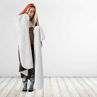 Hawaii and Japan Together Hooded Blanket Polynesian Art Tattoo With Cranes And Sakura - Polynesian Pride