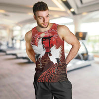 Hawaii and Japan Together Men Tank Top Polynesian Art Tattoo With Cranes And Sakura - Polynesian Pride