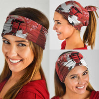 Hawaii and Japan Together Neck Gaiter Polynesian Art Tattoo With Cranes And Sakura - Polynesian Pride