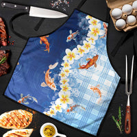 Hawaii And Japan Apron Plumeria Lei With Koi Fish Blue - Polynesian Pride