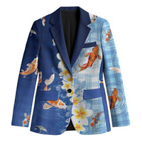 Hawaii And Japan Blazer Plumeria Lei With Koi Fish Blue - Polynesian Pride
