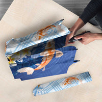 Hawaii And Japan Umbrella Plumeria Lei With Koi Fish Blue - Polynesian Pride
