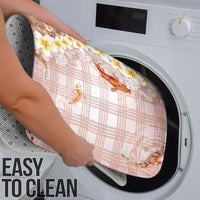 Hawaii And Japan Bathroom Set Plumeria Lei With Koi Fish Beige - Polynesian Pride