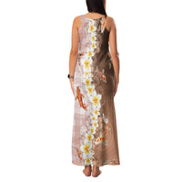 Hawaii And Japan Family Matching Tank Maxi Dress and Hawaiian Shirt Plumeria Lei With Koi Fish Beige - Polynesian Pride