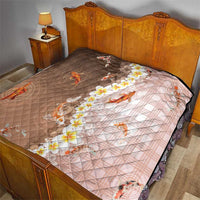Hawaii And Japan Quilt Plumeria Lei With Koi Fish Beige - Polynesian Pride