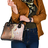 Hawaii And Japan Shoulder Handbag Plumeria Lei With Koi Fish Beige - Polynesian Pride