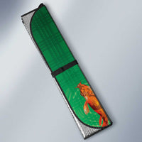Hawaii And Japan Auto Sun Shade Plumeria Lei With Koi Fish Green - Polynesian Pride