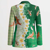 Hawaii And Japan Blazer Plumeria Lei With Koi Fish Green - Polynesian Pride