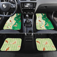 Hawaii And Japan Car Mats Plumeria Lei With Koi Fish Green - Polynesian Pride