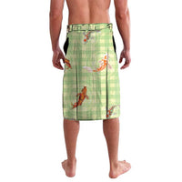 Hawaii And Japan Lavalava Plumeria Lei With Koi Fish Green - Polynesian Pride