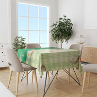 Hawaii And Japan Tablecloth Plumeria Lei With Koi Fish Green - Polynesian Pride