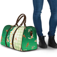 Hawaii And Japan Travel Bag Plumeria Lei With Koi Fish Green LT05 - Polynesian Pride