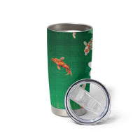 Hawaii And Japan Tumbler Cup Plumeria Lei With Koi Fish Green - Polynesian Pride