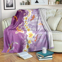 Hawaii And Japan Blanket Plumeria Lei With Koi Fish Purple - Polynesian Pride