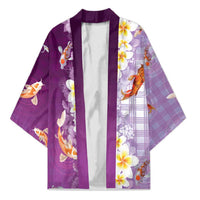 Hawaii And Japan Kimono Plumeria Lei With Koi Fish Purple - Polynesian Pride