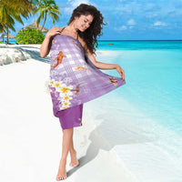 Hawaii And Japan Sarong Plumeria Lei With Koi Fish Purple - Polynesian Pride