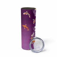 Hawaii And Japan Skinny Tumbler Plumeria Lei With Koi Fish Purple - Polynesian Pride