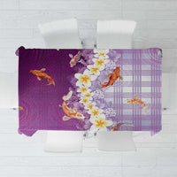 Hawaii And Japan Tablecloth Plumeria Lei With Koi Fish Purple - Polynesian Pride