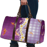Hawaii And Japan Travel Bag Plumeria Lei With Koi Fish Purple - Polynesian Pride