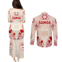 Siva Samoa Couples Matching Puletasi and Long Sleeve Button Shirt Samoan Taupou With Polynesian Pattern LT05 - Polynesian Pride