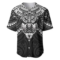 New Zealand Morepork Baseball Jersey Maori Pattern Black LT05 Black - Polynesian Pride