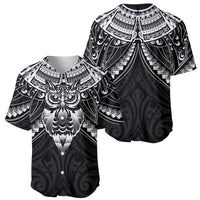New Zealand Morepork Baseball Jersey Maori Pattern Black LT05 - Polynesian Pride