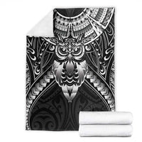 New Zealand Morepork Blanket Maori Pattern Black