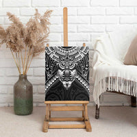 New Zealand Morepork Canvas Wall Art Maori Pattern Black