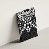 New Zealand Morepork Canvas Wall Art Maori Pattern Black