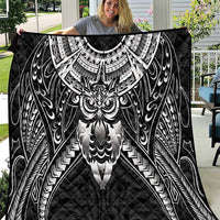 New Zealand Morepork Quilt Maori Pattern Black LT05 Black - Polynesian Pride