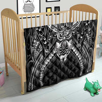 New Zealand Morepork Quilt Maori Pattern Black LT05 - Polynesian Pride