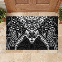 New Zealand Morepork Rubber Doormat Maori Pattern Black