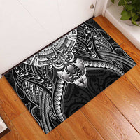 New Zealand Morepork Rubber Doormat Maori Pattern Black