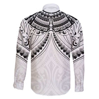 New Zealand Morepork Family Matching Long Sleeve Bodycon Dress and Hawaiian Shirt Maori Pattern White