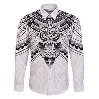 New Zealand Morepork Family Matching Puletasi and Hawaiian Shirt Maori Pattern White