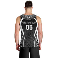 Custom Fiji Rugby Men Tank Top Fijian Warrior Black