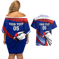 Custom Samoa Rugby Couples Matching Off Shoulder Short Dress and Hawaiian Shirt Manuma Ptilinopus Perousii LT05 - Polynesian Pride
