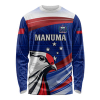 Custom Samoa Rugby Long Sleeve Shirt Manuma Ptilinopus Perousii LT05 Unisex Blue - Polynesian Pride