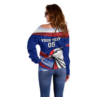 Custom Samoa Rugby Off Shoulder Sweater Manuma Ptilinopus Perousii