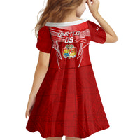 Custom Tonga Rugby Family Matching Off Shoulder Maxi Dress and Hawaiian Shirt Kupesi Ngatu Pattern LT05 - Polynesian Pride