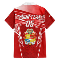 Custom Tonga Rugby Family Matching Off Shoulder Maxi Dress and Hawaiian Shirt Kupesi Ngatu Pattern LT05 - Polynesian Pride