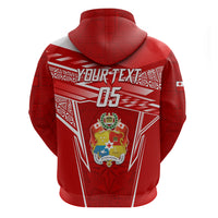 Custom Tonga Rugby Zip Hoodie Kupesi Ngatu Pattern LT05 - Polynesian Pride