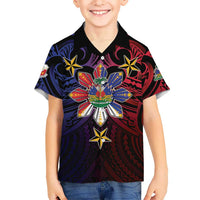 Haiti Philippines Kid Hawaiian Shirt Haitian Coat Of Arms With Filipino Sun LT05 Kid Black - Polynesian Pride