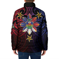 Haiti Philippines Padded Jacket Haitian Coat Of Arms With Filipino Sun LT05 - Polynesian Pride