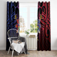 Haiti Philippines Window Curtain Haitian Coat Of Arms With Filipino Sun LT05 - Polynesian Pride