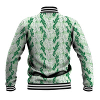 Hawaii Ti Leaf Maile Tuberose Lei Baseball Jacket With Hanalei Leaf Green LT05 - Polynesian Pride