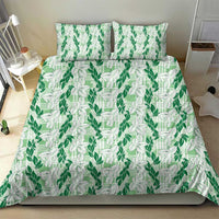 Hawaii Ti Leaf Maile Tuberose Lei Bedding Set With Hanalei Leaf Green LT05 - Polynesian Pride
