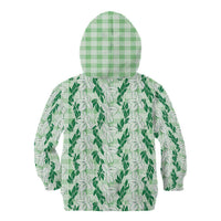 Hawaii Ti Leaf Maile Tuberose Lei Kid Hoodie With Hanalei Leaf Green LT05 - Polynesian Pride