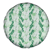 Hawaii Ti Leaf Maile Tuberose Lei Spare Tire Cover With Hanalei Leaf Green LT05 - Polynesian Pride